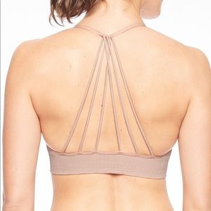 Athleta Pink Adjustable Sports Bra Strappy Back S